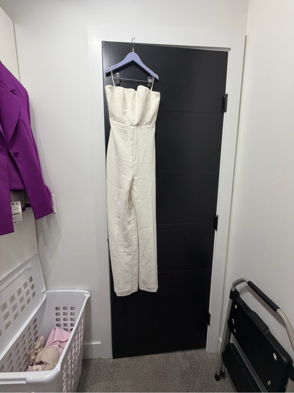 Aritzia Wilfred Strapless Cream Jumpsuit